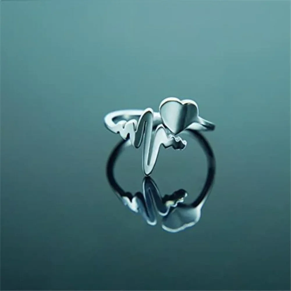 Silver Rings Set 8 Pack Stainless Steel for Women Silver Aesthetic Jewelry